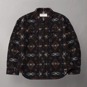The Flat Head Navajo Print Shirt - Black